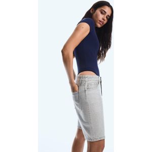 Bershka Body Met Korte Mouw Dames Xs Marineblau