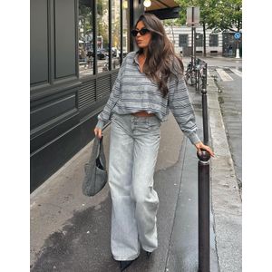 Bershka Sweater Met Polokraag Dames Xs Grijs