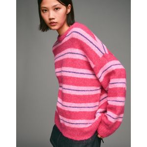 Bershka Trui Met Strepen Dames Xs-S Roos