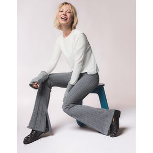 Bershka Flared Broek Met Kabelmotief Dames M Grijs