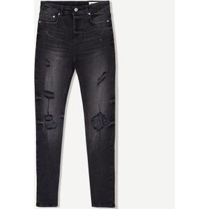 Bershka Superskinny Jeans Met Scheuren Heren 36 Zwart