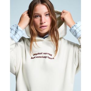 Bershka Hoodie Met Print Dames Xxs Ecru