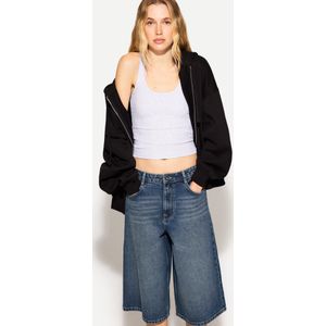 Bershka Baggy Denim Bermuda Jorts Dames 10-12 Blauw