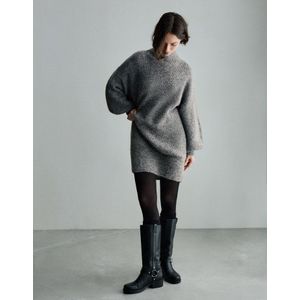 Bershka Mini-Jurk Met Wijde Mouwen Dames Xs-S Grijs