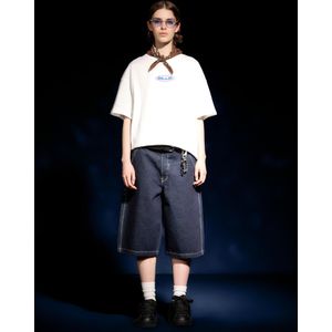 Bershka T-Shirt Met Billie Eilish-Print En Korte Mouw Dames Xs Gebroken Wit