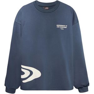 Bershka Out Of Core-Print T-Shirt Met Lange Mouw Heren L Marineblau