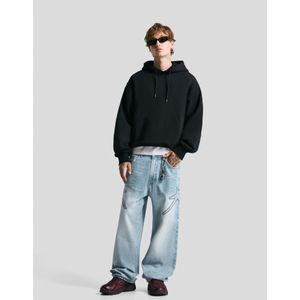 Bershka Baggy Jeans Met Borduursel Heren 40 Gewassen Blauw