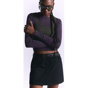 Bershka Minirok Met Riem Dames 40 Zwart