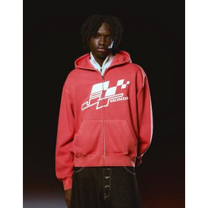 Bershka Jt Racing Honda Hoodie Met Rits En Print Heren Xs 0-996