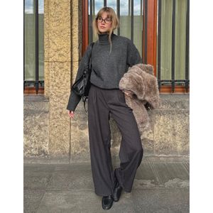 Bershka Oversized Trui Met Hoge Kraag Dames M Donkergrijs