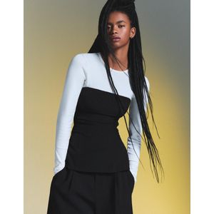 Bershka Strapless Top Dames L Zwart