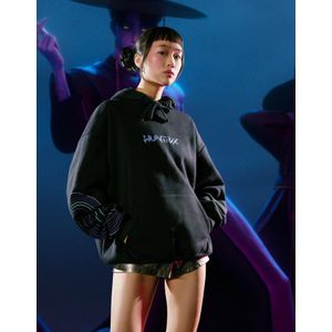 Bershka Kpop Demon Hunters Huntr/X Capuchonsweater Met Digitaal Filter Dames Xxs Zwart
