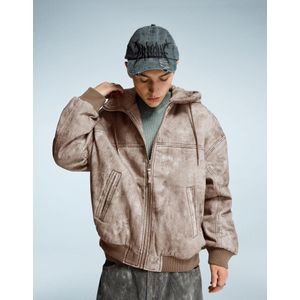 Bershka Capuchonjack Heren S Bruin