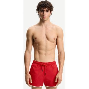Bershka Korte Zwembroek Met Biesjes Heren L Rood