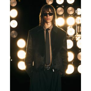 Bershka Jack Met Rits En Imitatiebont Heren S Zwart