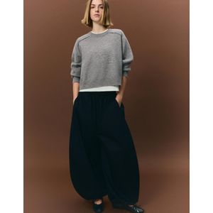 Bershka Tricot Trui Met Naden Dames S Grijs