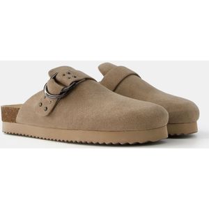 Bershka Clogs Met Gesp En Studs Dames 39 Taupe