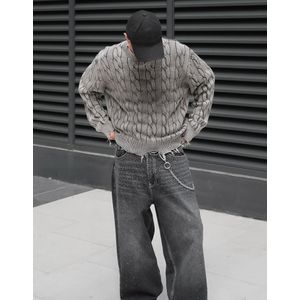 Bershka Kabeltrui Heren M Grijs