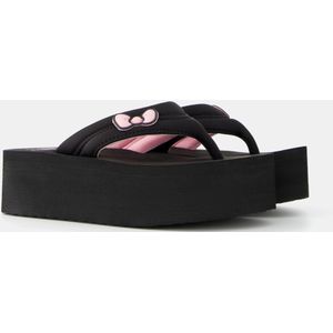 Bershka Hello Kitty Mania Gewatteerde Sandalen Met Plateauzool Dames 36 Zwart