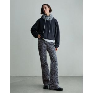 Bershka Baggy Klokkende Jeans Met Textuur Dames 42 Marineblau