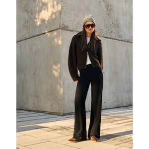 Bershka Wide Leg Broek Dames 34 Zwart