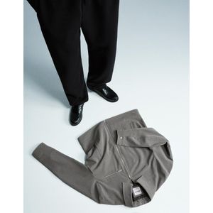 Bershka Overshirt Met Rits Heren S Grijs