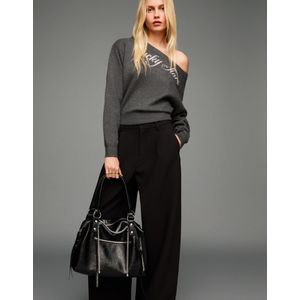Bershka Trui Met Boothals Dames Xxs Grijs