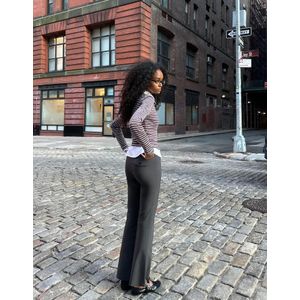 Bershka Bengaline Lange Broek Dames 36 Grijs