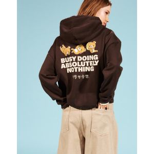 Bershka Hoodie Met Rilakkuma-Print Dames Xxs Bruin