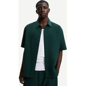 Bershka Geplooid Overhemd Met Korte Mouw Heren S Groen