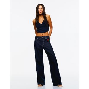 Bershka Baggy Jeans Dames 38 Marineblau