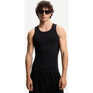 Bershka Top Van Ribstof En Schouderbandjes Heren Xs Zwart