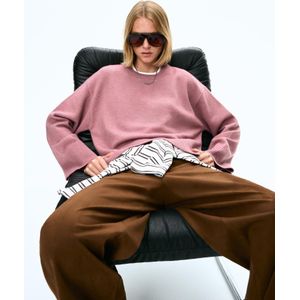 Bershka Oversized Trui Met Ribcord Zoom Dames Xxs Roos