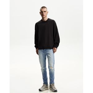 Bershka Superskinny Jeans Met Scheuren Heren 42 Gewassen Blauw