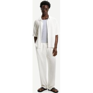 Bershka Wide Leg Crêpe Broek Heren L Wit