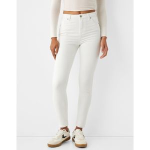 Bershka Skinny Jeans Met Superhoge Taille Dames 38 Wit