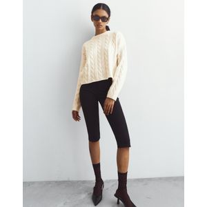 Bershka Kabeltrui Dames S Ecru