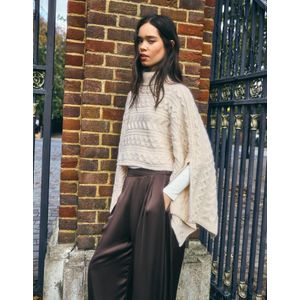 Bershka Gebreide Trui Met Opstaande Kraag Dames Zand