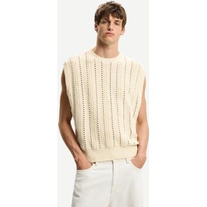 Bershka Grof Gebreide Spencer Met Structuur Heren S Gebroken Wit