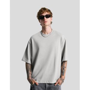 Bershka Sweatstof T-Shirt Met Korte Mouw Heren M Grijs