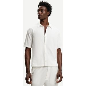 Bershka Geplooid Overhemd Met Korte Mouw Heren L Gebroken Wit