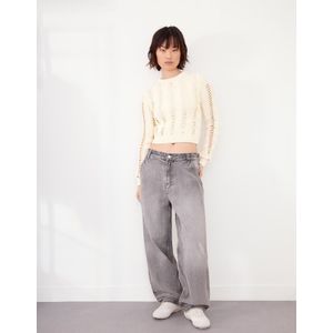 Bershka Kabeltrui Dames L Ecru