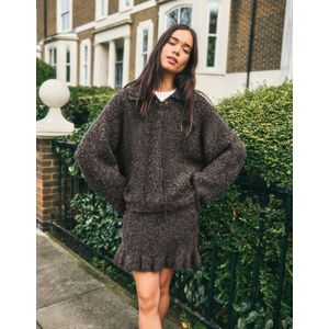 Bershka Trui Met Polokraag, Imitatiesuède En Veters Dames M-L Bruin