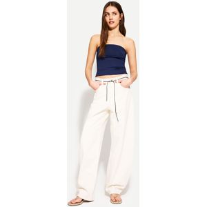 Bershka Strapless Top Dames L Marineblau