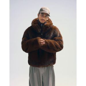 Bershka Jack Van Imitatiebont Met Capuchon Heren S Bruin