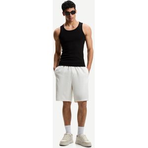 Bershka Losse Fit Joggingshort Van Linnenmix Heren Xs Wit