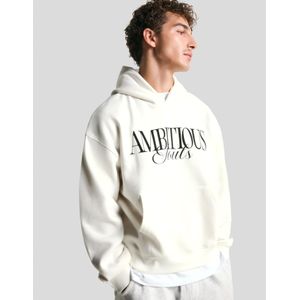 Bershka Hoodie Met Print Heren L Gebroken Wit