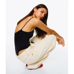 Bershka Body Met Schouderbandjes Dames Xl Zwart