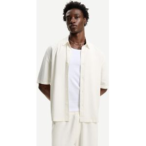 Bershka Blouse Met Korte Mouw Van Linnenmix Heren L Wit