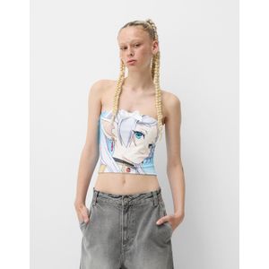 Bershka Frieren Bandeau Dames Xs Blauw